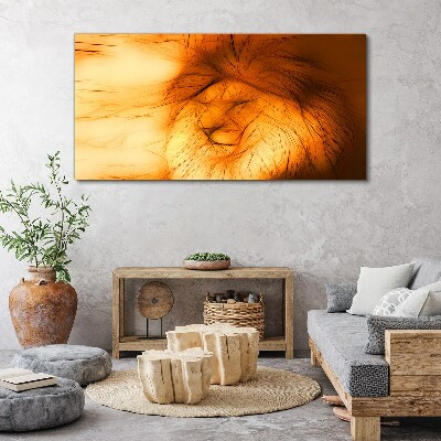 Tableau toile imprimée Lion d'or sous forme abstraite