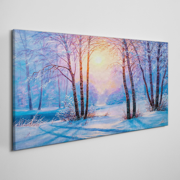 Tableau sur toile Matin d'hiver dans la forêt