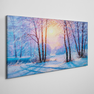 Tableau sur toile Matin d'hiver dans la forêt