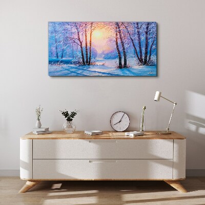 Tableau sur toile Matin d'hiver dans la forêt