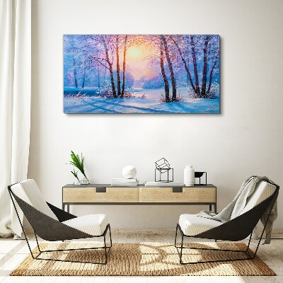 Tableau sur toile Matin d'hiver dans la forêt