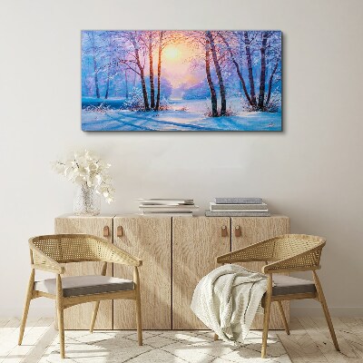 Tableau sur toile Matin d'hiver dans la forêt