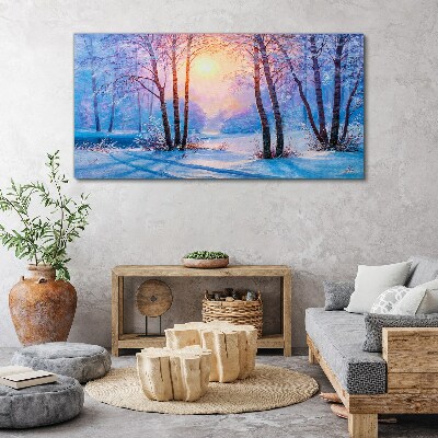 Tableau sur toile Matin d'hiver dans la forêt
