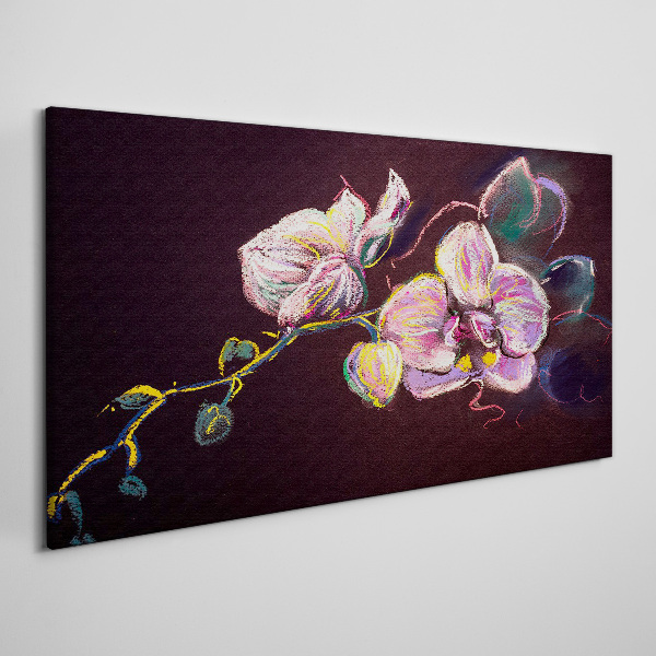 Tableau toile imprimée Composition florale sur fond sombre