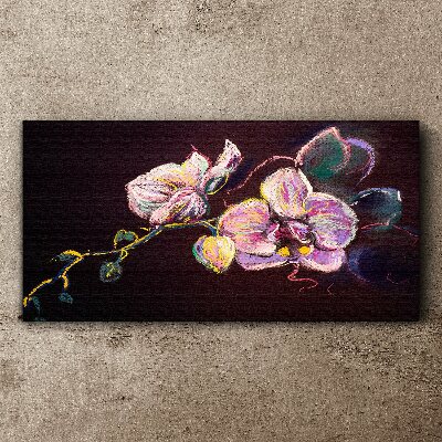 Tableau toile imprimée Composition florale sur fond sombre