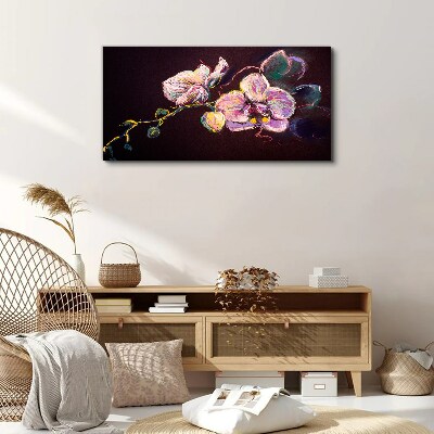 Tableau toile imprimée Composition florale sur fond sombre