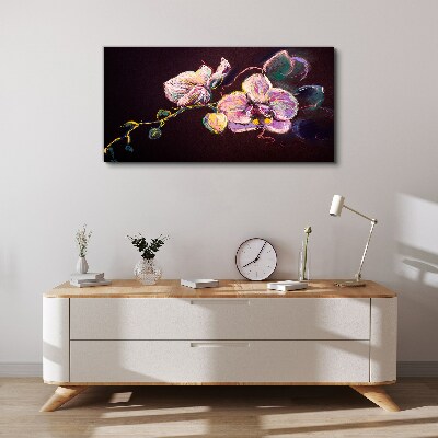 Tableau toile imprimée Composition florale sur fond sombre