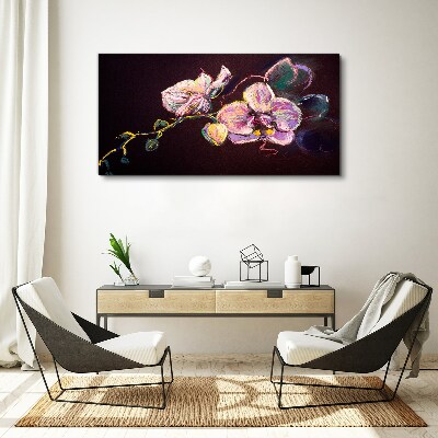 Tableau toile imprimée Composition florale sur fond sombre