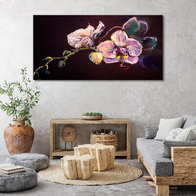 Tableau toile imprimée Composition florale sur fond sombre