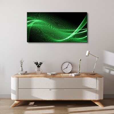Tableau toile imprimée Vagues d'énergie verte