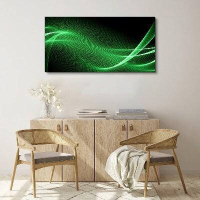 Tableau toile imprimée Vagues d'énergie verte