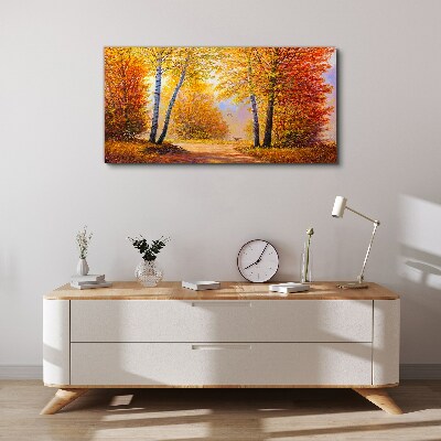 Tableau imprimé sur toile Automne doré dans la forêt