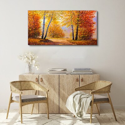 Tableau imprimé sur toile Automne doré dans la forêt