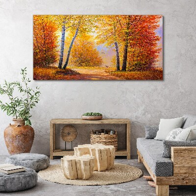 Tableau imprimé sur toile Automne doré dans la forêt