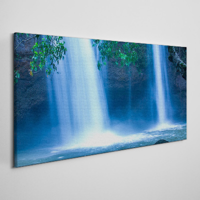 Tableau imprimé sur toile Cascade dans le bleu