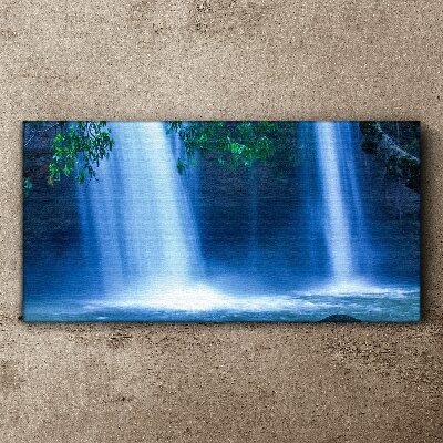 Tableau imprimé sur toile Cascade dans le bleu