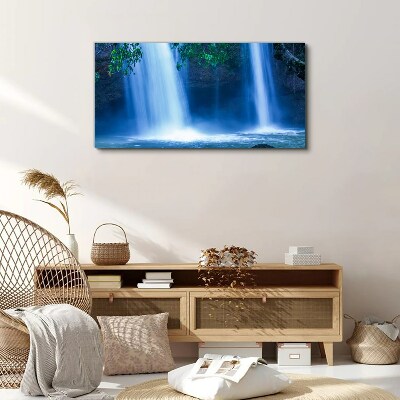 Tableau imprimé sur toile Cascade dans le bleu