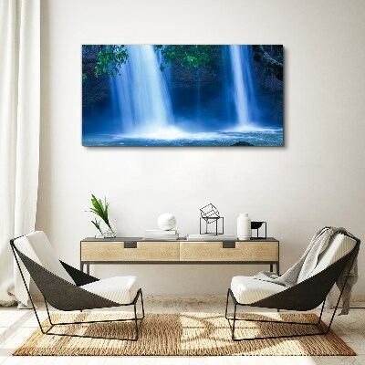Tableau imprimé sur toile Cascade dans le bleu