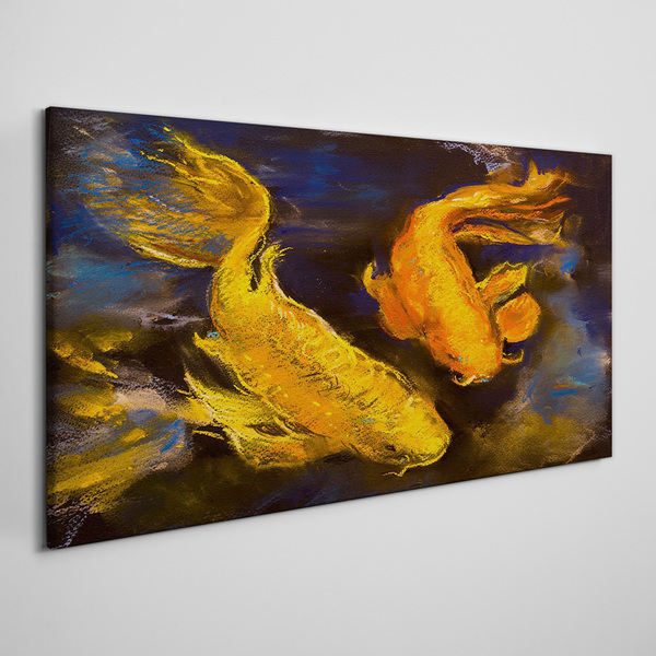 Tableau sur toile Poisson doré dans une danse aquatique