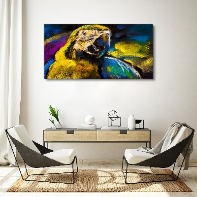 Tableau toile imprimée Portrait coloré d'un perroquet