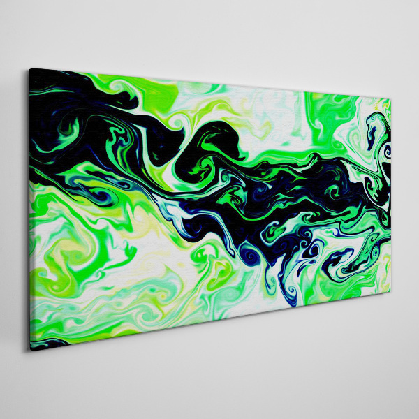 Tableau imprimé sur toile Tourbillons verts d'abstraction