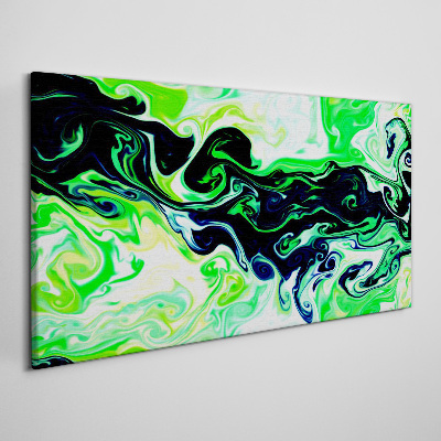 Tableau imprimé sur toile Tourbillons verts d'abstraction