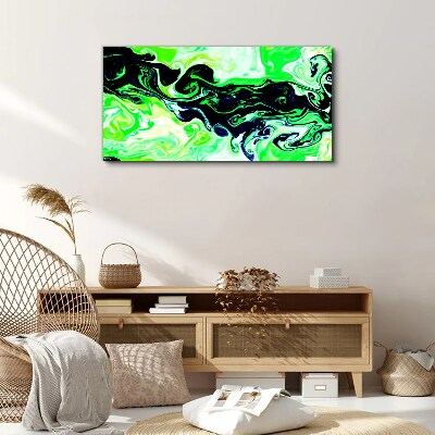 Tableau imprimé sur toile Tourbillons verts d'abstraction