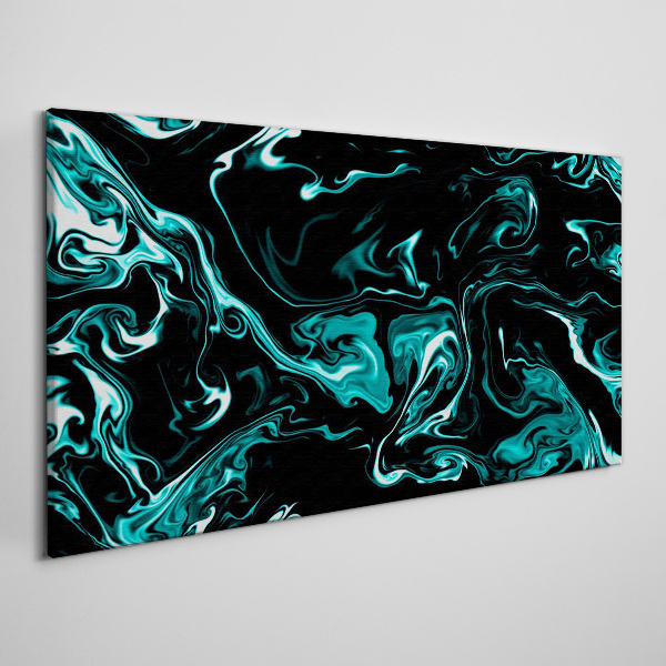 Tableau sur toile Tourbillons abstraits verts et noirs