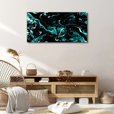Tableau sur toile Tourbillons abstraits verts et noirs