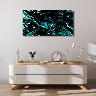 Tableau sur toile Tourbillons abstraits verts et noirs