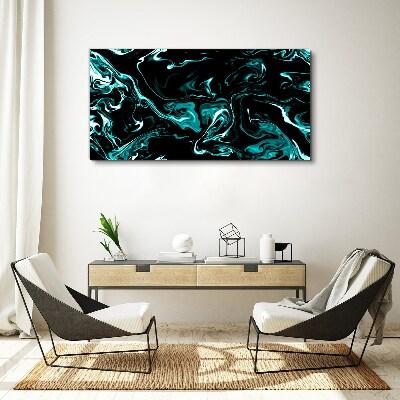 Tableau sur toile Tourbillons abstraits verts et noirs