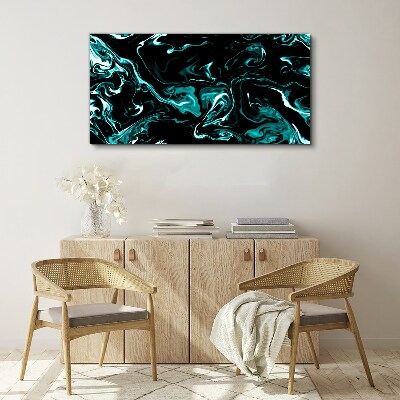 Tableau sur toile Tourbillons abstraits verts et noirs