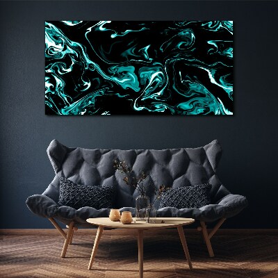 Tableau sur toile Tourbillons abstraits verts et noirs