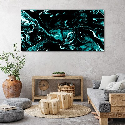 Tableau sur toile Tourbillons abstraits verts et noirs