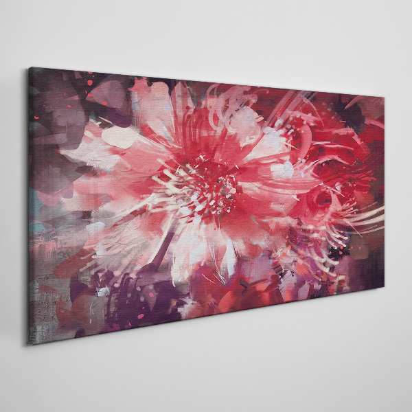Tableau imprimé sur toile Fleurs violettes dans un style abstrait