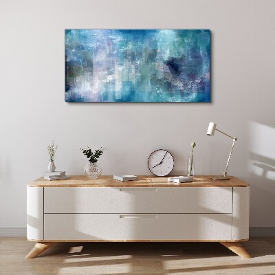 Tableau toile imprimée Jeu abstrait de couleurs dans les bleus