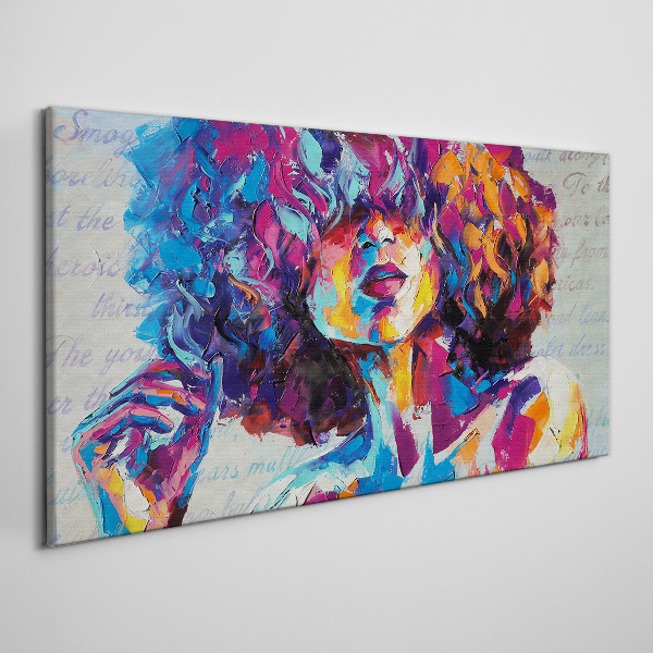 Tableau toile imprimée Expression de portrait coloré