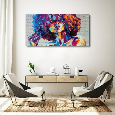 Tableau toile imprimée Expression de portrait coloré
