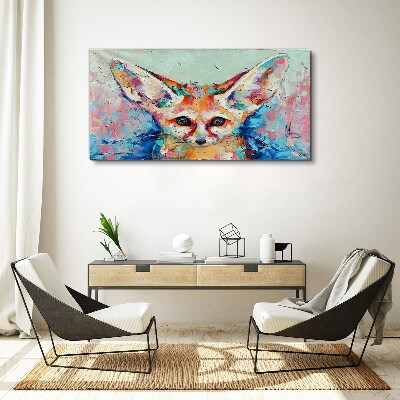 Tableau sur toile Portrait couleur d'un renard fennec