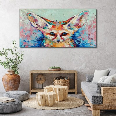Tableau sur toile Portrait couleur d'un renard fennec