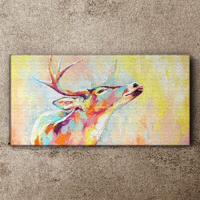 Tableau sur toile Un cerf coloré dans un décor pastel