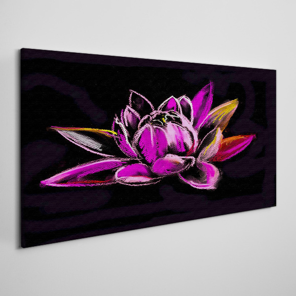 Tableau sur toile Fleur de lotus sur fond noir