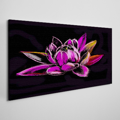 Tableau sur toile Fleur de lotus sur fond noir