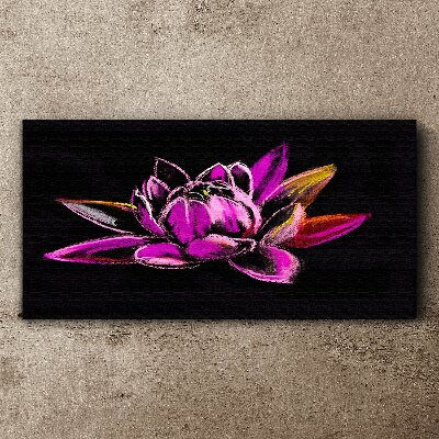 Tableau sur toile Fleur de lotus sur fond noir