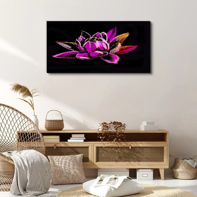 Tableau sur toile Fleur de lotus sur fond noir