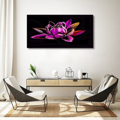 Tableau sur toile Fleur de lotus sur fond noir