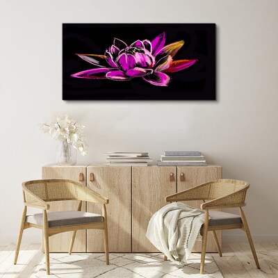 Tableau sur toile Fleur de lotus sur fond noir