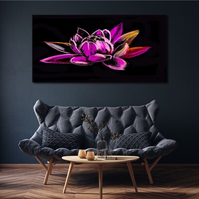 Tableau sur toile Fleur de lotus sur fond noir
