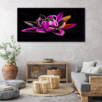 Tableau sur toile Fleur de lotus sur fond noir