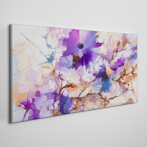 Tableau toile imprimée Abstraction florale en violet